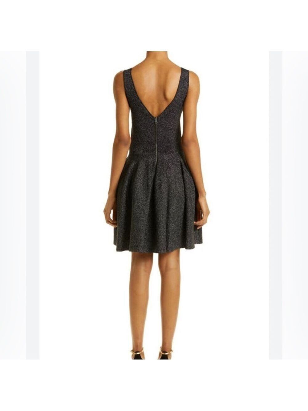 Ted Baker Glitzia Elegant Black metallic Sleeveless Aline Dress size 4